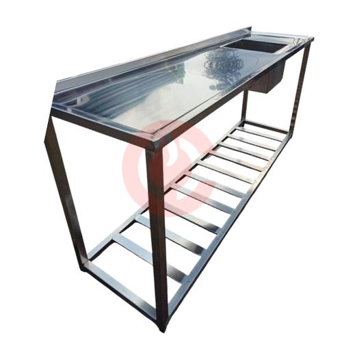 Stainless Steel Work Table with Sink and Drainboard