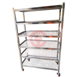 6 Tier Stainless Steel Wire Kitchen Rack with Castors