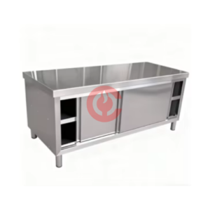 Commercial Stainless Steel Work Table with Sliding Door Cabinet