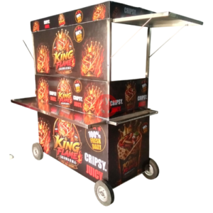 Commercial Stainless Steel Mobile Fast Food Cart