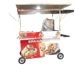 Commercial Stainless Steel Shawarma Food Cart